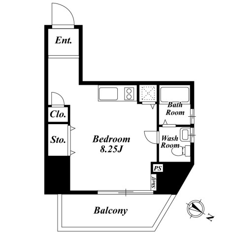 ベルファース東麻布703号室の図面