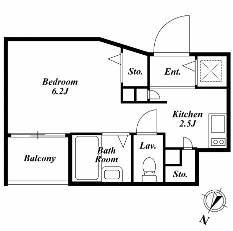 ベルファース東麻布902号室の図面