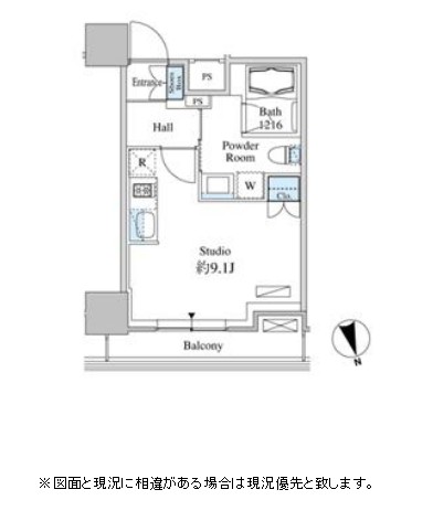 ベルファース芝浦タワー1103号室の図面