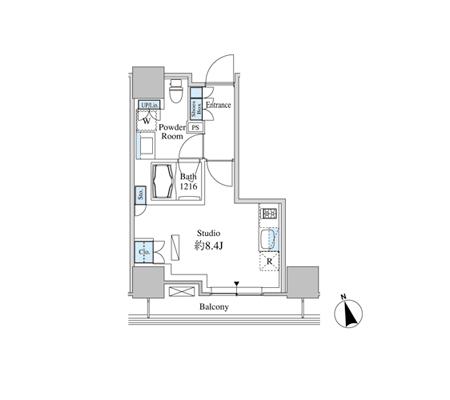 ベルファース芝浦タワー1208号室の図面