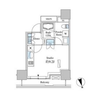 ベルファース芝浦タワー1302号室の図面