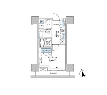 ベルファース芝浦タワー1307号室の図面