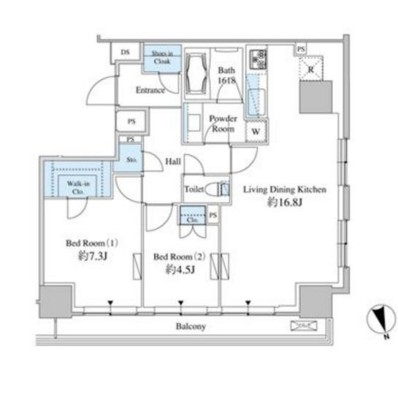 ベルファース芝浦タワー1802号室の図面