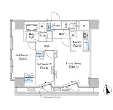 ベルファース芝浦タワー1803号室の図面