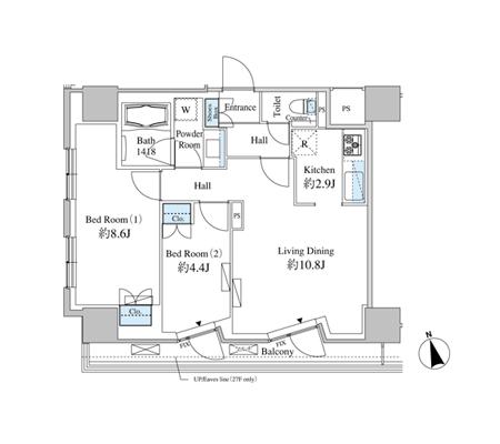 ベルファース芝浦タワー2603号室の図面