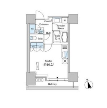 ベルファース芝浦タワー403号室の図面