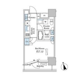 ベルファース芝浦タワー806号室の図面