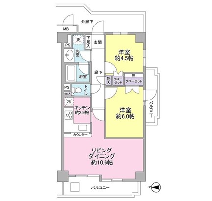 藤和シティスクエア三田ノースウィング705号室の図面