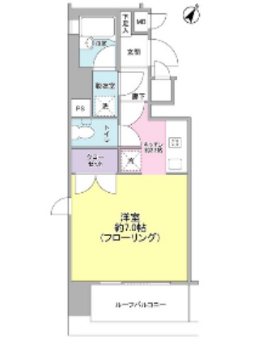 グランドパーク渋谷ブランシェ704号室の図面