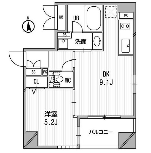 クリオ三田ラ・モード1005号室の図面