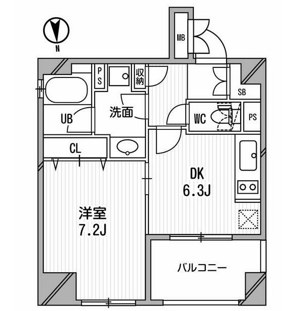 クリオ三田ラ・モード206号室の図面