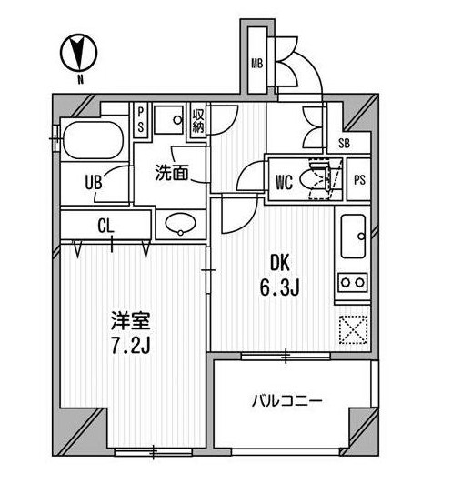 クリオ三田ラ・モード406号室の図面