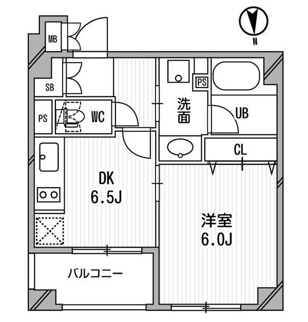 クリオ三田ラ・モード407号室の図面