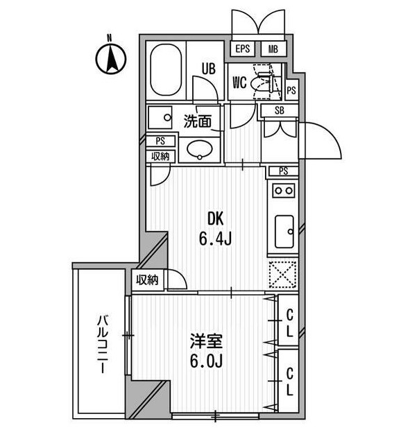 クリオ三田ラ・モード602号室の図面