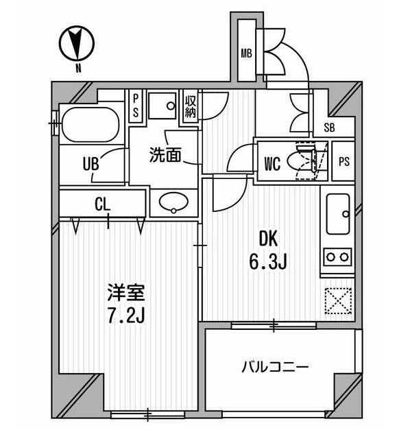 クリオ三田ラ・モード606号室の図面