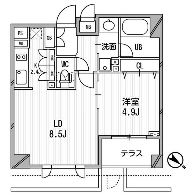 クリオ渋谷ラ・モード105号室の図面
