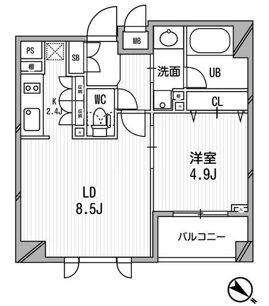 クリオ渋谷ラ・モード307号室の図面