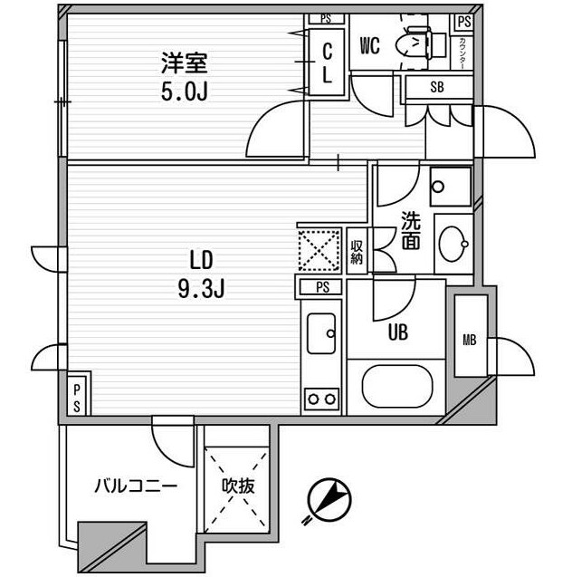 クリオ渋谷ラ・モード309号室の図面