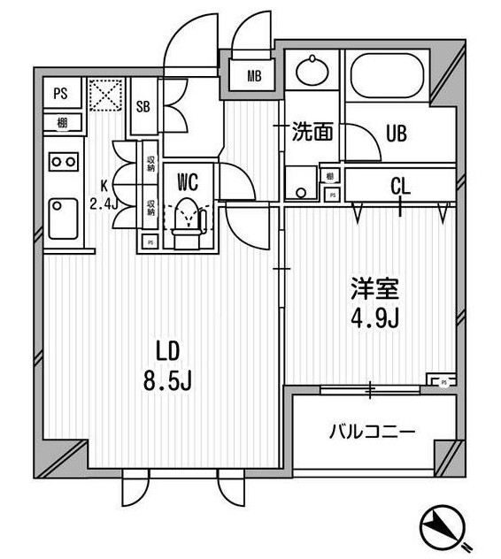 クリオ渋谷ラ・モード407号室の図面