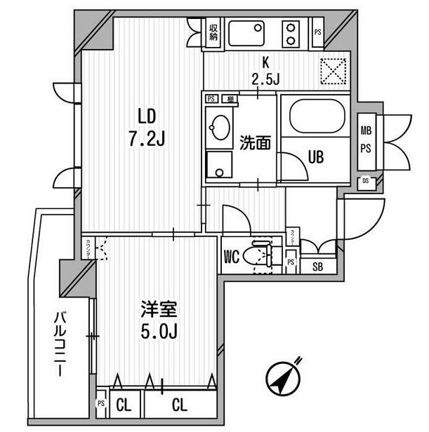 クリオ渋谷ラ・モード702号室の図面