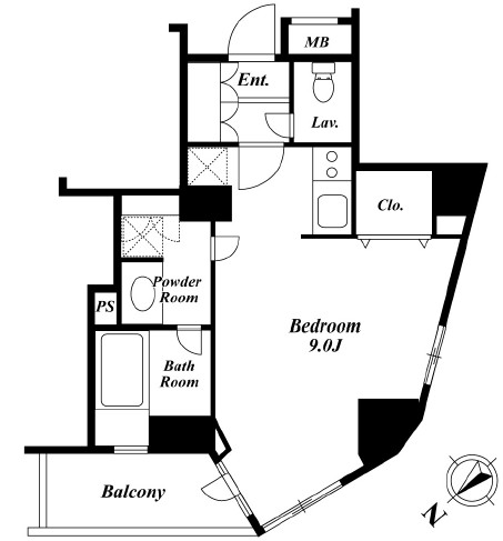 セントラルクリブ六本木1-1301号室の図面