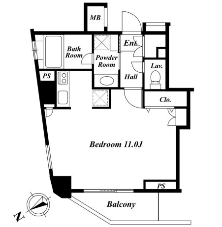 セントラルクリブ六本木1-1505号室の図面