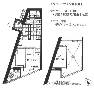 プラウドジェム渋谷神南303号室の図面