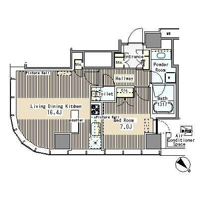 マイタワーレジデンス1305号室の図面