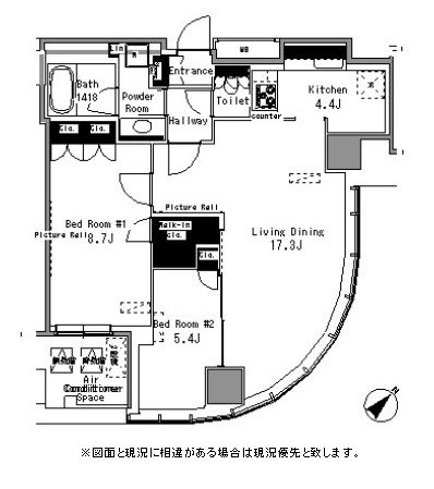 マイタワーレジデンス1306号室の図面