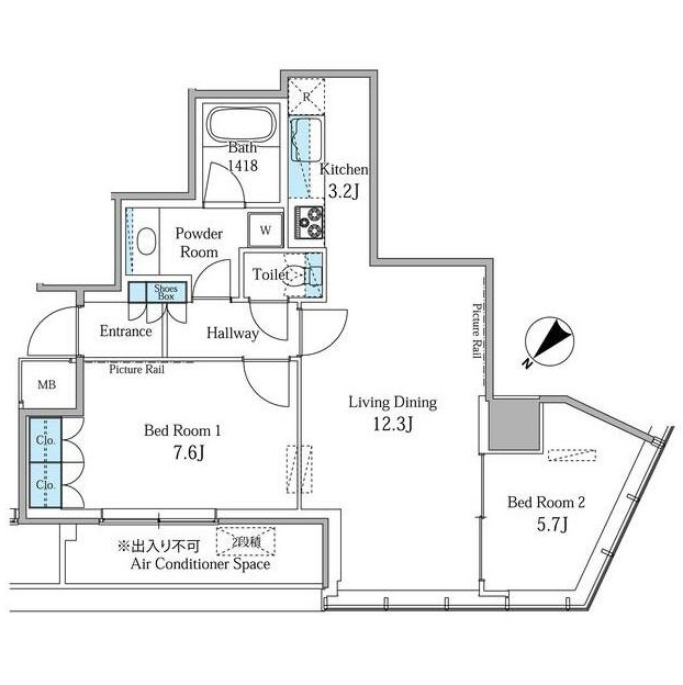 マイタワーレジデンス1314号室の図面