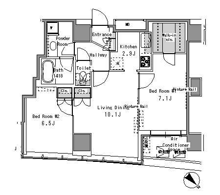 マイタワーレジデンス2102号室の図面