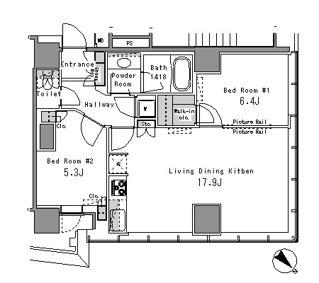 マイタワーレジデンス2401号室の図面