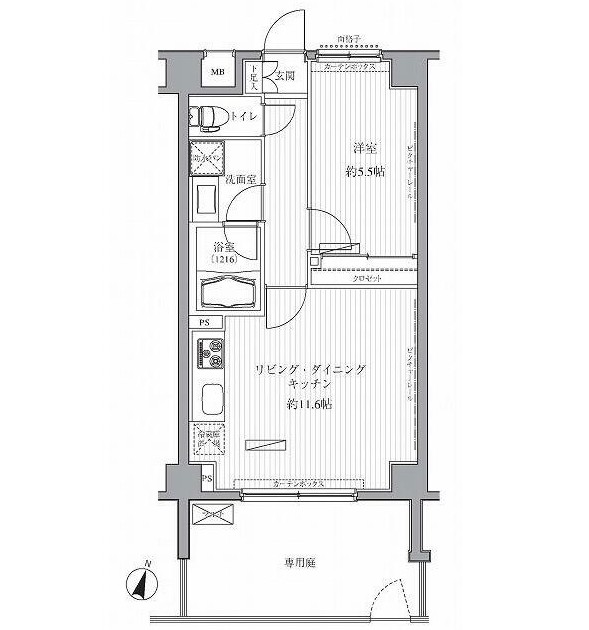 メゾンカルム西新宿106号室の図面
