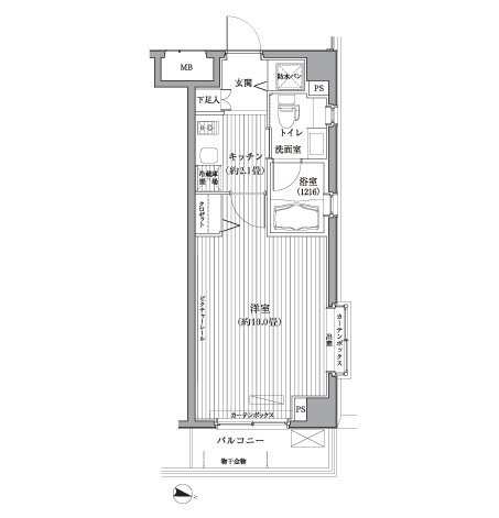 メゾンカルム西新宿216号室の図面