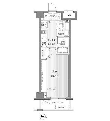 メゾンカルム西新宿217号室の図面