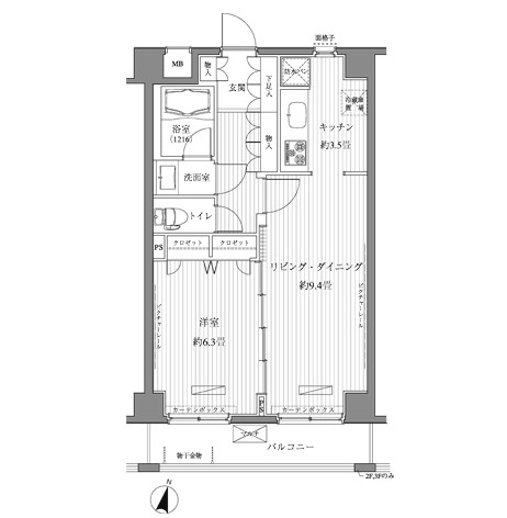 メゾンカルム西新宿404号室の図面