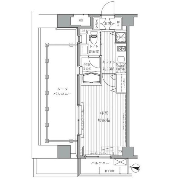 メゾンカルム西新宿410号室の図面