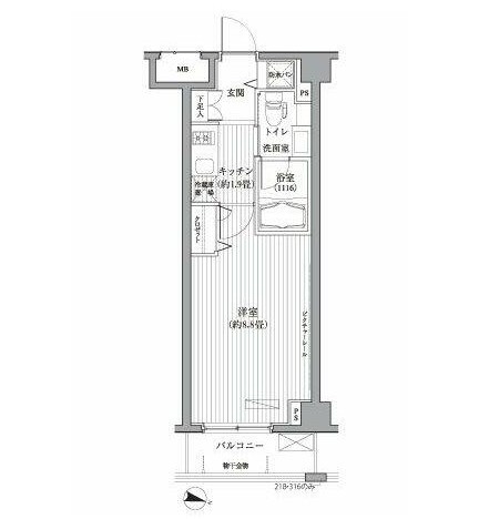 メゾンカルム西新宿412号室の図面
