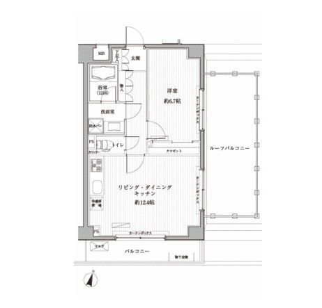 メゾンカルム西新宿504号室の図面