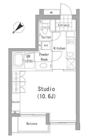 ル・シヤージュ神宮前202号室の図面