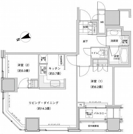 ウエストパークタワー池袋602号室の図面