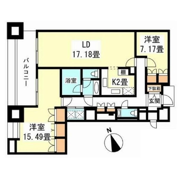 愛宕ビューアパートメント1402号室の図面