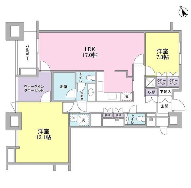 愛宕ビューアパートメント1602号室の図面