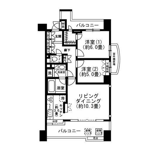 広尾シティタワー503号室の図面