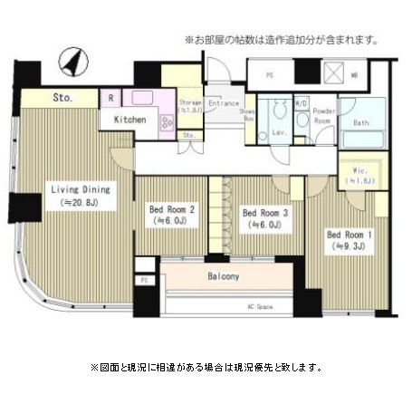 青山ザ・タワー1503号室の図面