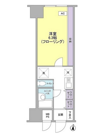 朝日広尾マンション504号室の図面