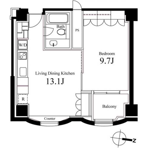 ハンドレッドステイレジデンス1106号室の図面