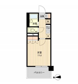 ラクアスレジデンス東新宿1008号室の図面