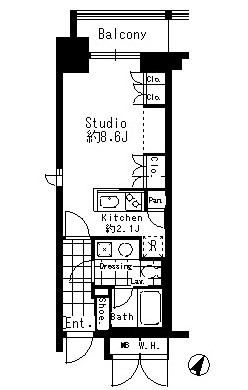 コンフォリア北参道1204号室の図面