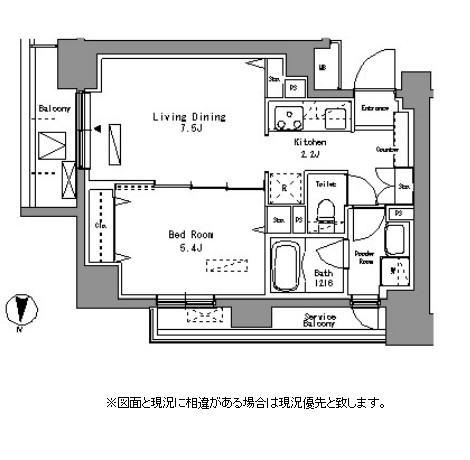 パークアクシス錦糸町1403号室の図面